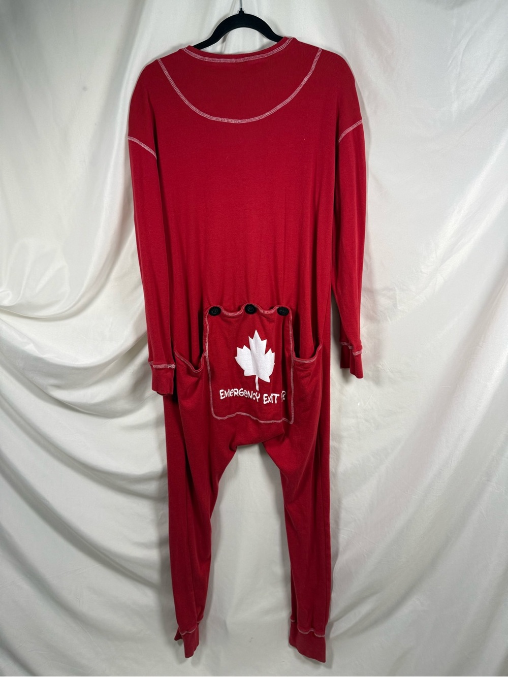 134) Lazy One Canada Eh? Red Thermal Pajama Onesie Cozy Cabin Lounge Wear - Picture 11 of 12